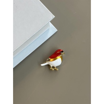 Bülbül Broş - Kırmızı