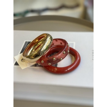 3lü Set Bilezik - Kırmızı