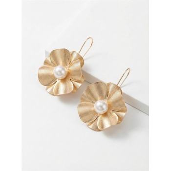 İncili Çiçek Küpe - Altın