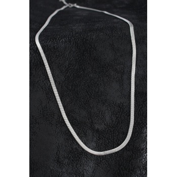 316L Çelik Klasik İtalyan Zincir Model Gümüş Renk Erkek Kolye - Lisinya