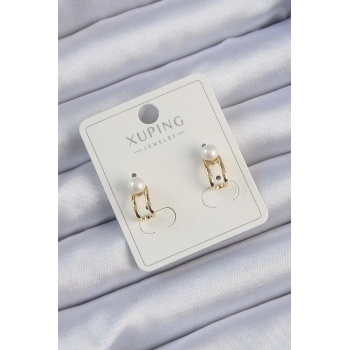 Xuping Gold Renk İnci Taşlı Halka Küpe - Lisinya