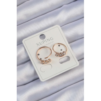 Xuping Rose Renk Zirkon Taşlı Su Yolu Küpe - Lisinya