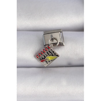 316L Çelik Gümüş Renk Sallantı Defter Figür Nomination Charm - Lisinya