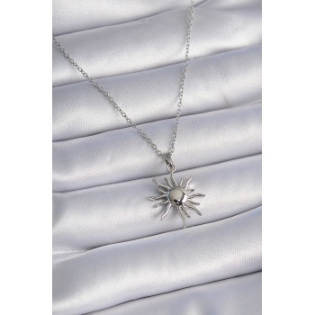 316L Çelik Gold Renk Zincir Güneş Figür Kadın Kolye - Lisinya