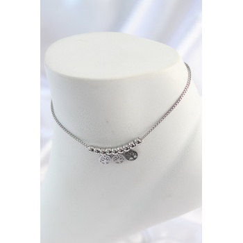 316L Çelik Gümüş Renk Yaşam Ağacı Model Kadın Halhal - Lisinya