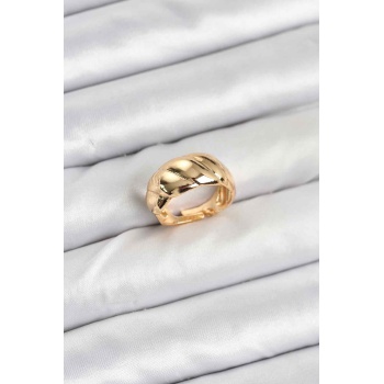 Gold Renk Bombeli Sarmal Yüzük - Lisinya