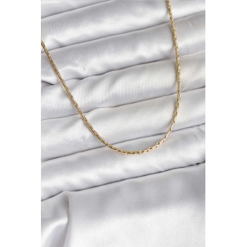 14K Gold Renk Kaplama İnce Zincir Model CM Kadın Kolye - Lisinya