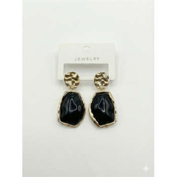 Akrilik Taşlı Küpe - Siyah