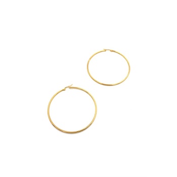 Çelik Halka Küpe -7 cm - Altın