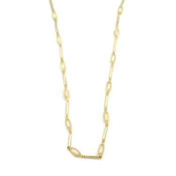 Kapsül İncili Zincir Kolye - 14K Altın