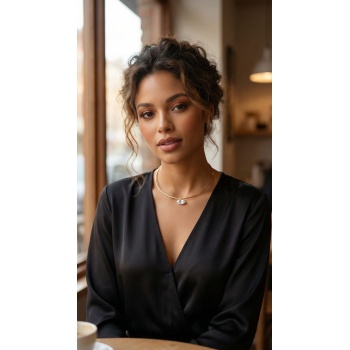 Pirinç Gold Renk Choker Model Zirkon Taşlı Kadın Kolye -