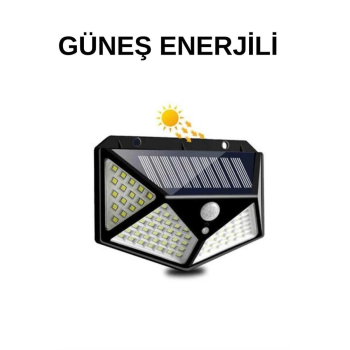 Solar Sensörlü Duvar Lambası Bahçe Lambaso Parlak Beyaz Işık Suya Dayanıklı ( Lisinya )