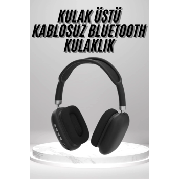 Kulak Üstü Kablosuz Bluetooth Kulaklık Yumuşak Süngerli Sd Kart Girişli ( Lisinya )