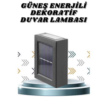 Solar Lamba Dekoratif Aplik Su Geçirmez Led Işıklı Duvar Lambası ( Lisinya )