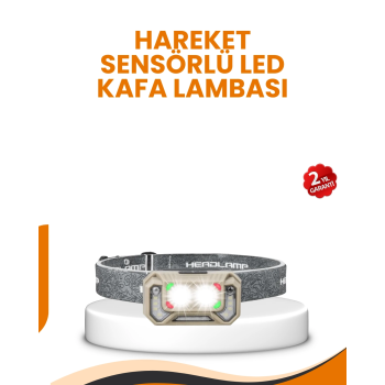 Uzun Menzilli Sensörlü Led Kafa Lambası Kamp Ve Yürüyüş ( Lisinya )