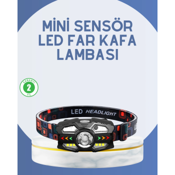El Sensörlü Led Far Suya Dayanıklı Şarjlı Kafa Lambası ( Lisinya )