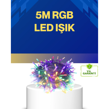 Dekoratif Peri Led 5 M 50 Ampullü Şeffaf Kablo Aydınlatma ( Lisinya )