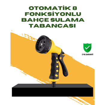 Bahçe Sulama Tabancası Hortum Ucu 8 Fonksiyonlu Ayarlanabilir ( Lisinya )