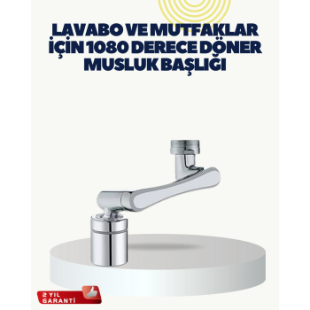 Çok Yönlü Dönebilen Musluk Başlığı 2 Fonksiyonlu Su Akışı ( Lisinya )