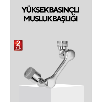 Döner Musluk Başlığı Çok Açılı Robotik Kol Su Tasarruflu ( Lisinya )