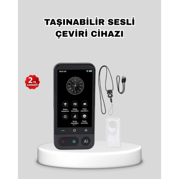 Taşınabilir Akıllı Sesli Çeviri Cihazı – 139 Dil Desteği, Dokunmatik Ekran ( Lisinya )