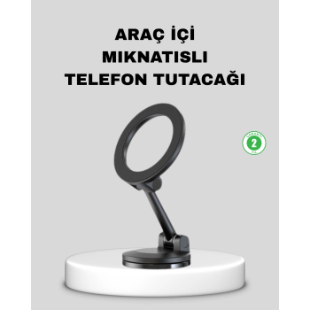 Katlanır Manyetik Araç İçi Telefon Tutucu – 360° Dönebilen, Magsafe Uyumlu, Güçlü Mıknatıslı Tasarım ( Lisinya )