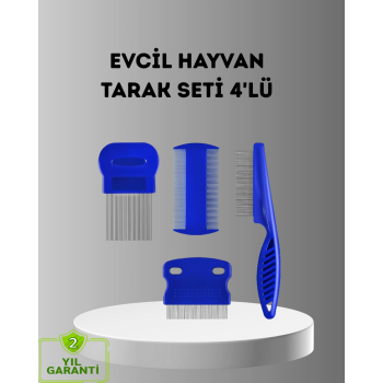 4’lü Kedi Köpek Tüy Temizleme Seti – Paslanmaz Çelik,ergonomik Ve Uzun Ömürlü ( Lisinya )