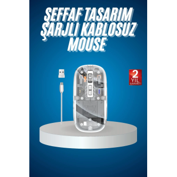 Sessiz Tıklama Çift Modlu Bluetooth Ve Alıcı Şeffaf Mouse Fare ( Lisinya )