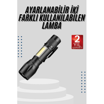 El Feneri Uzun Menzilli Usb Şarj Edilebilir Kamp Lambası ( Lisinya )