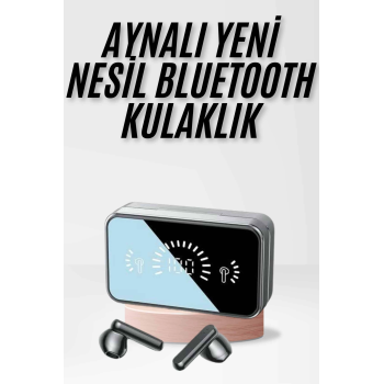 Yeni Nesil Kablosuz Kulaklık Aynalı Powerbank Özellikli Bluetooth Bağlantılı Dijital Göstergeli ( Lisinya )