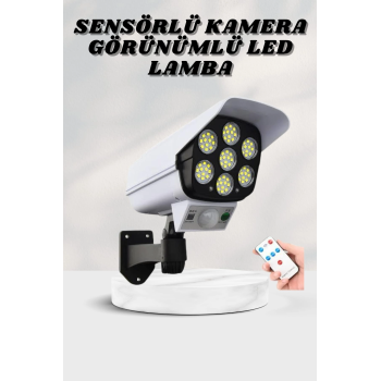 Solar Lamba Kamera Görünümlü Duvar Lambası Dönebilen Bahçe Aydınlatması ( Lisinya )