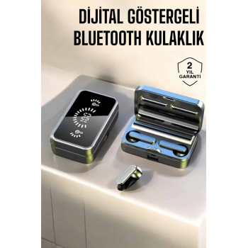 Aynalı Bluetooth Kulaklık Telefon Standlı Dijital Göstergeli ( Lisinya )