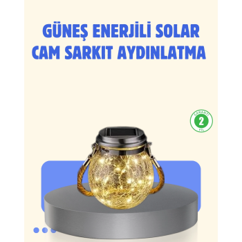 Güneş Enerjili Cam Sarkıt Bahçe Balkon Teras Aydınlatma 30 Led ( Lisinya )