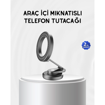 Manyetik Katlanabilir Araç Telefon Tutucu – Magsafe Uyumlu, 360° Ayarlanabilir, Güçlü Mıknatıs ( Lisinya )