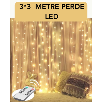 3x3 Metre Perde Led Işık – Parti Ve Bahçe Dekorasyonu ( Lisinya )