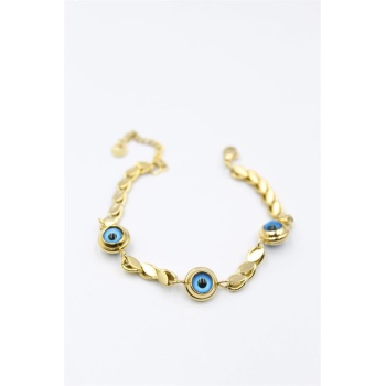 Arpa Zincirli Nazar Bileklik - Altın