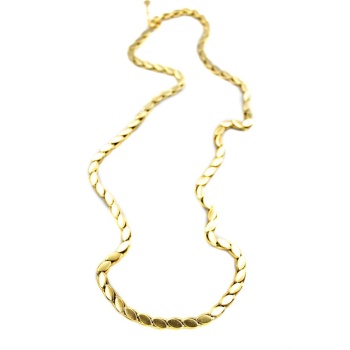 Kalın Uzun Arpa Zincir Kolye - Altın