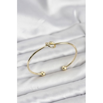 Düğüm Model Pirinç Gold Renk Kadın Bileklik - Lisinya