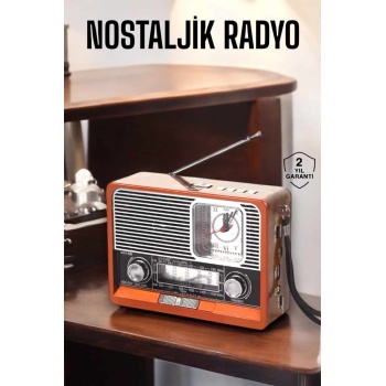 Ahşap Görünümlü Retro Bluetooth Radyo USB,AUX Ve SD Kart Girişli - Lisinya