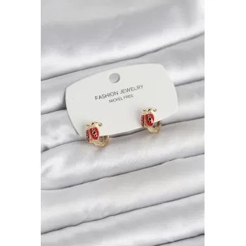 Uğur Böceği Model Gold Renk Pirinç Çocuk Küpe