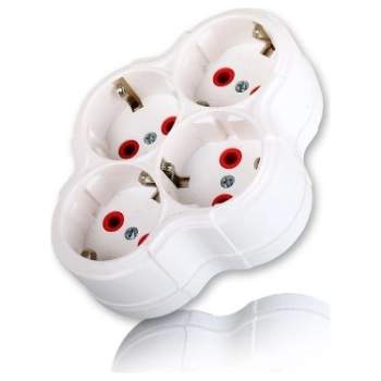 Fetih Dörtlü Topraklı Fişli Priz -