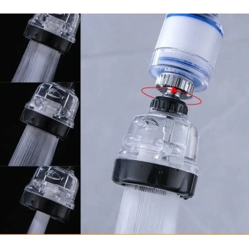 Filtreli Su Tasarruflu 3 Fonksiyonlu Oynar Musluk Başlığı - Şeffaf -