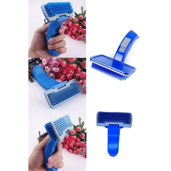 Düğmeli Kendini Temizleyen Fırça - Evcil Hayvan Tüy Tarağı -