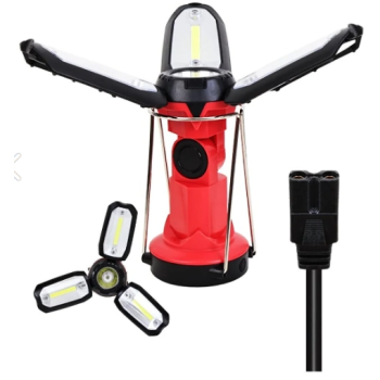 P-8801 Şarjlı Katlanabilir 3xcob Led+ 3w Led Çok Fonksiyonlu Kamp Feneri -
