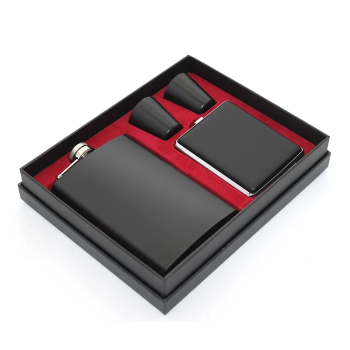 Paslanmaz Çelik 2 Shot Bardak Ve Tabakalı Matara Seti Alk2670 -