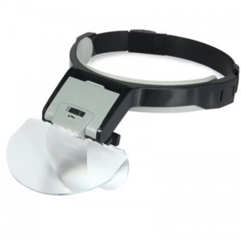 Lens Takmalı 5 Lenslı , Led Lambalı Şapka Tip Büyüteç -