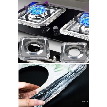 20 Adet Ocak Üstü Koruyucu Leke Önleyici Isıya Dayanıklı Yıkanabilir Ocak Gözü Izgara Koruyucu Folyo -