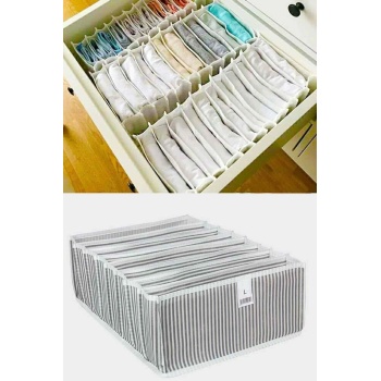 Akordiyon Çekmece Düzenleyici Organizer 8 Gözlü L Beden Çorap Çamaşır Havlu Düzenleyici -