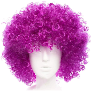 Koyu Mor Renk Violet Afro Bonus Saç Peruk -