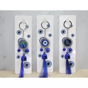 Metal Nazar Boncuğu Anahtarlık Alk3496